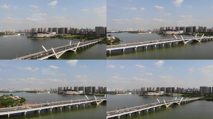 无锡滨湖区蠡湖大桥航拍4k视频素材