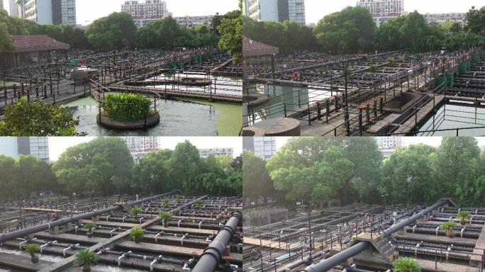 4K原素材-航拍上海东区污水处理厂