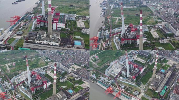 4K原素材-航拍上海杨树浦电厂