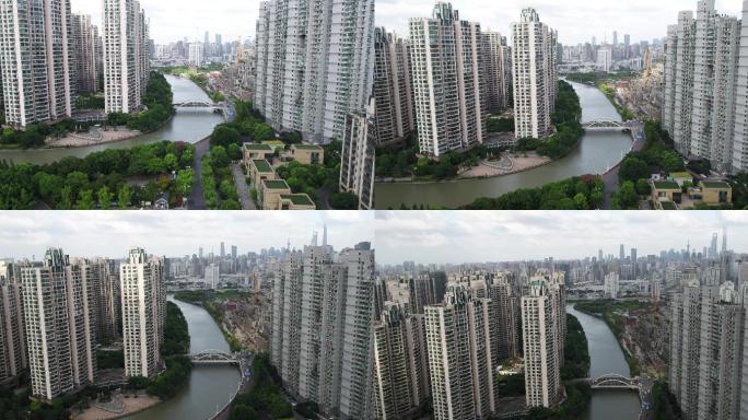4K原素材-航拍上海中远两湾城