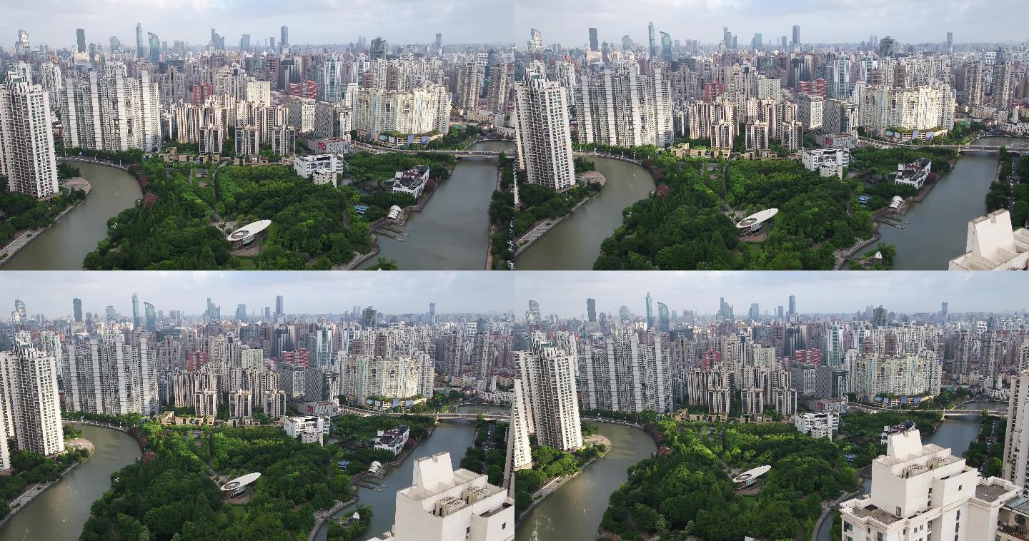 4K原素材-航拍上海梦清园环保主题公园
