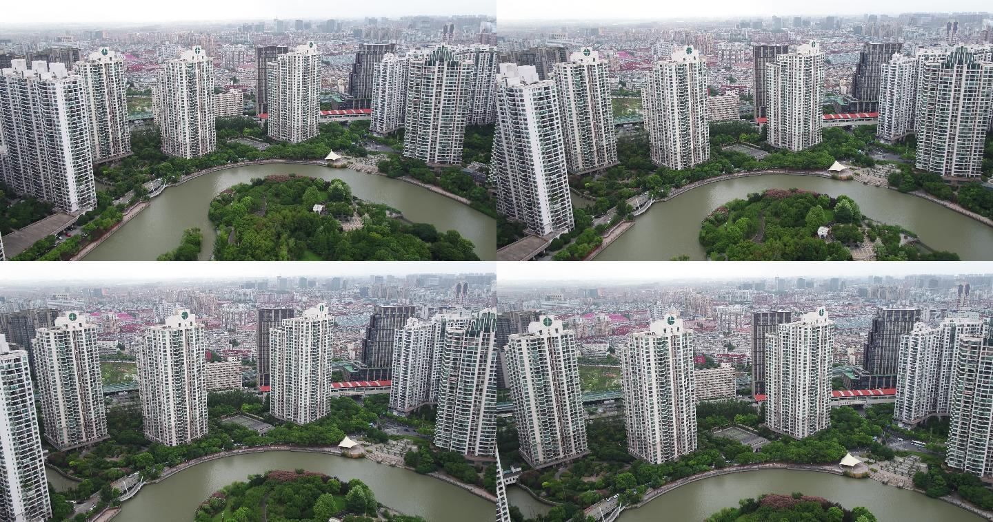 4K原素材-航拍上海中远两湾城