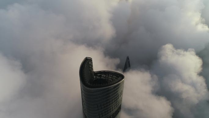 4K原素材-航拍上海中心大厦