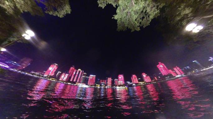 广州国庆灯光秀珠江夜景