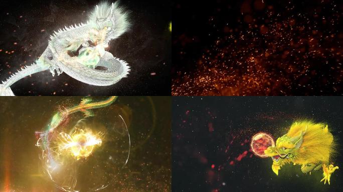 震撼中国风金银龙双龙戏珠开场