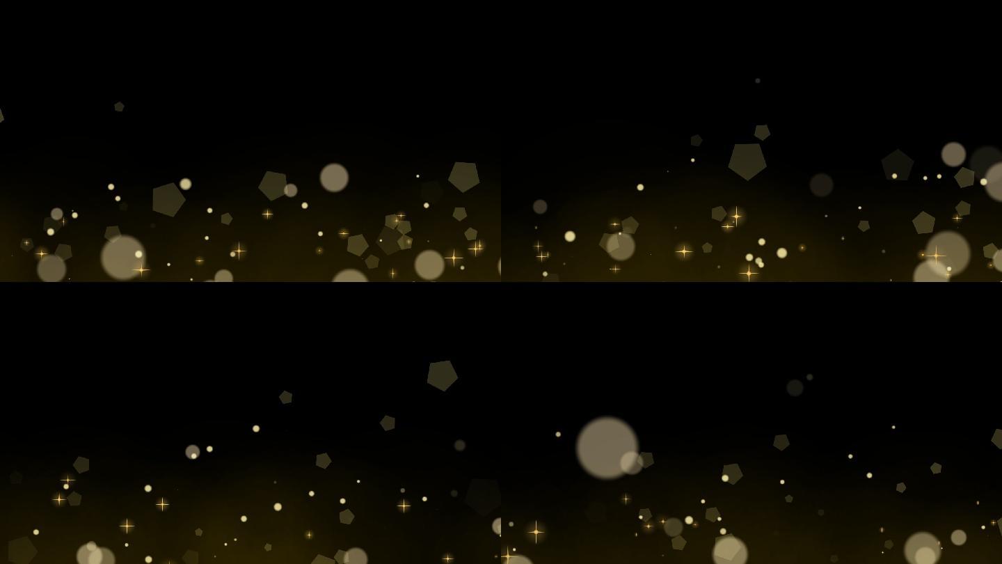 金色粒子星光前景边框视频——02