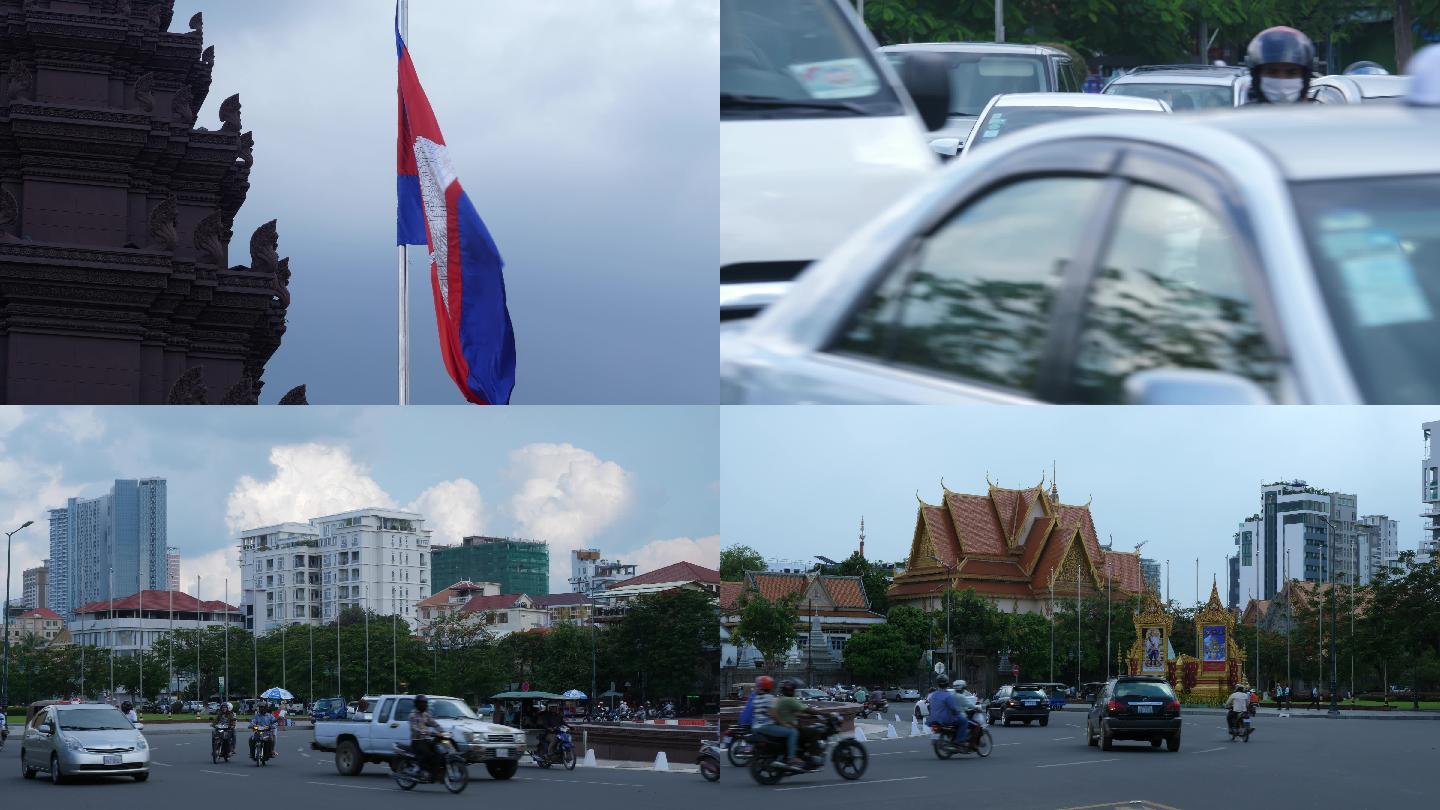 柬埔寨金边街头地标