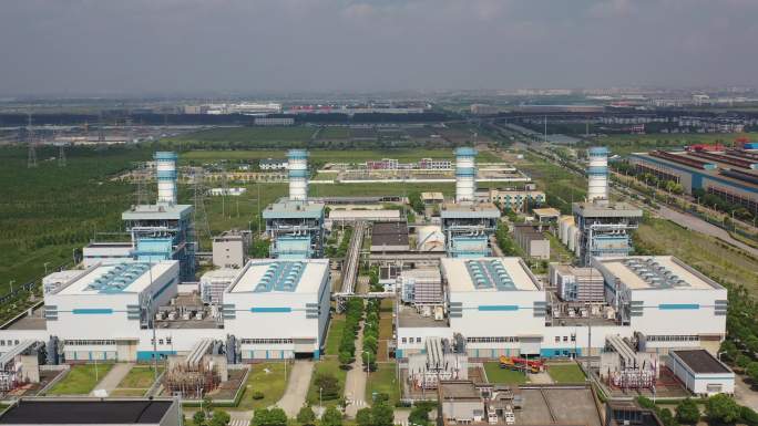 4K原素材-航拍上海申能临港发电厂