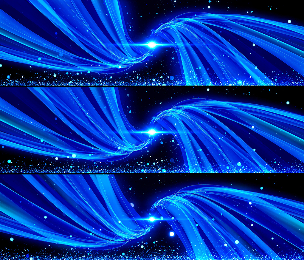 【原创】震撼大气蓝色彩带丝绸光效光线背景