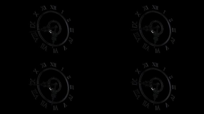 古典时间钟表指针动画视频装饰素材带通道
