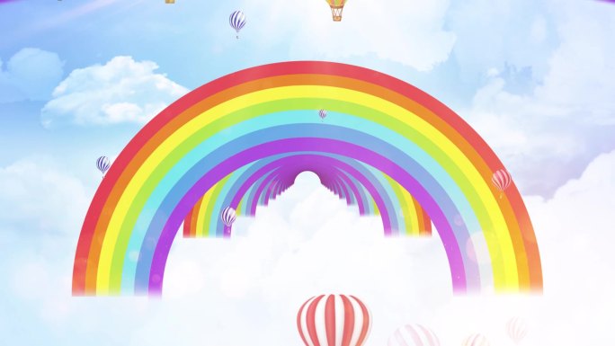 彩虹的约定彩虹背景卡通动画背景视频