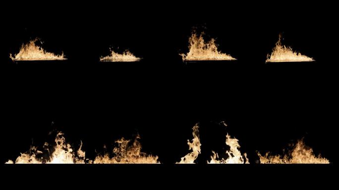 4组2K火在地面燃烧特效视频素材