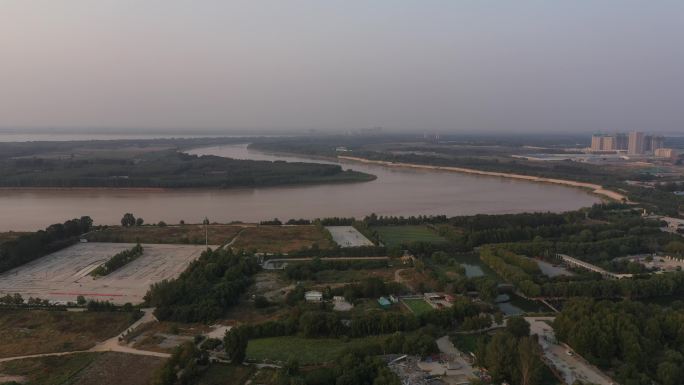 4K-原素材-济南黄河航拍