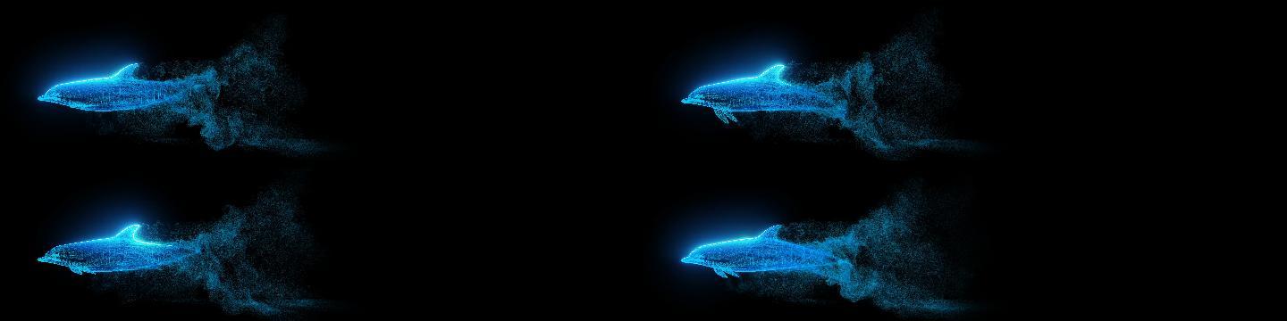 海豚粒子循环游动动画