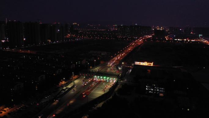 4K-原素材-济南北收费站夜景