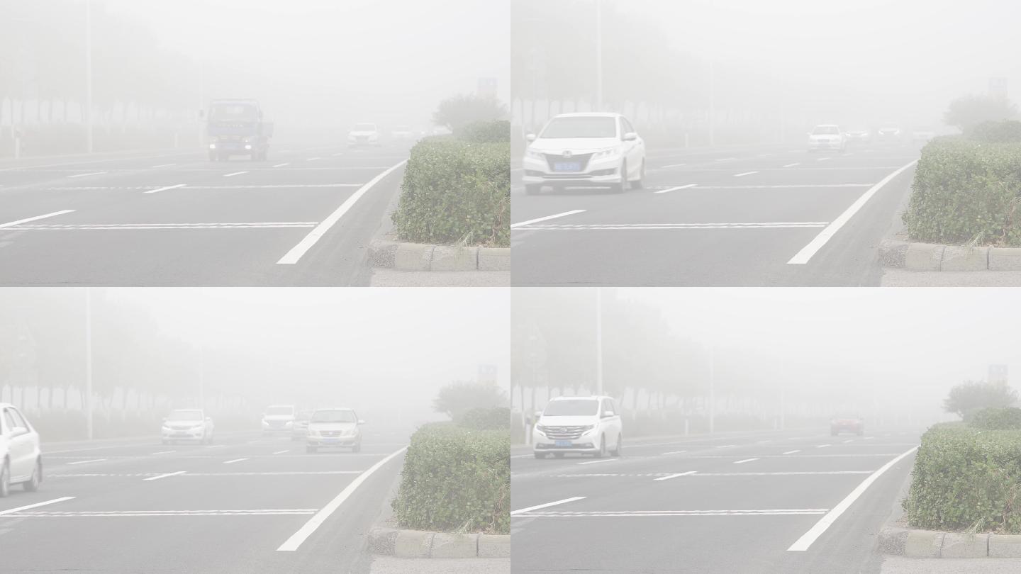 【原创】4K·大雾中行驶的车辆