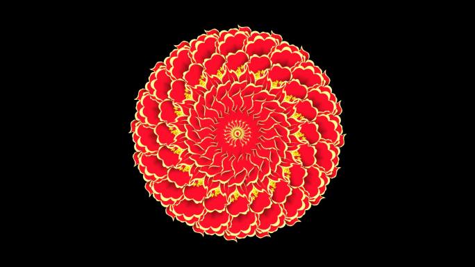 红色圆形花组合花