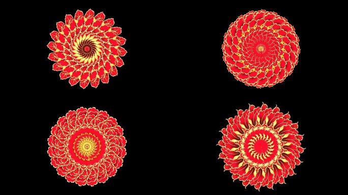 红色圆形花组合花
