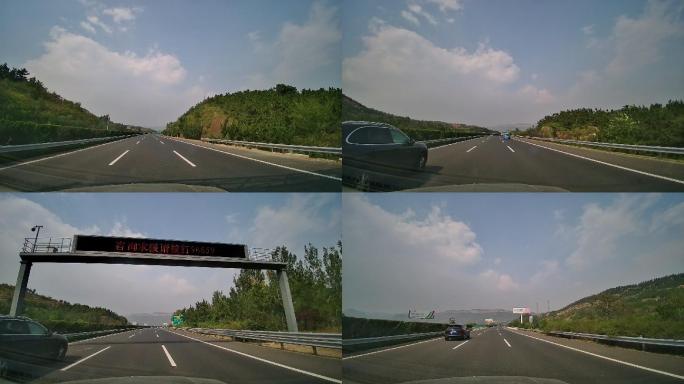高速公路车内拍摄行驶的车辆高速监控