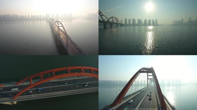 4K 长沙  福元路大桥航拍