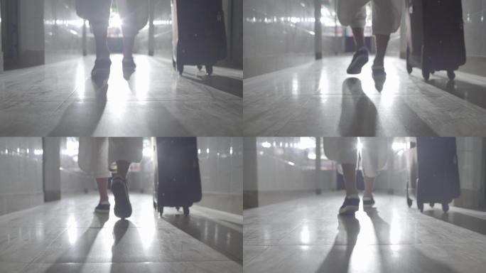 学生上学低角度特写镜头