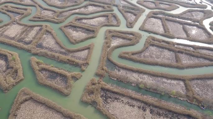 洪泽湖湿地公园航拍