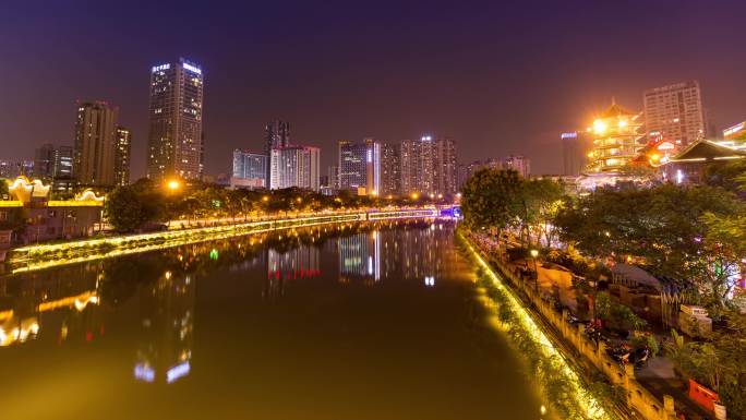 成都网红地——九眼桥夜晚4K延时