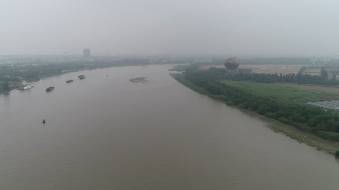 航拍2k场中泰州大桥江景