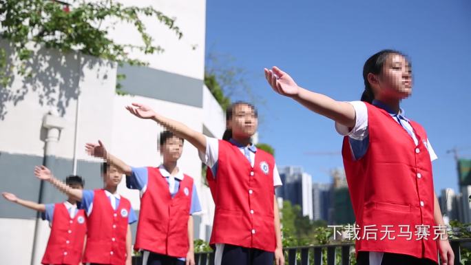 学校学生志愿者交通宣传片素材