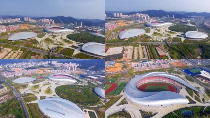 4k航拍遵义奥体中心体育馆