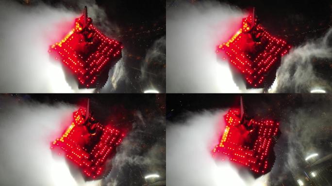 4K原素材-航拍云雾中的上海金茂大厦