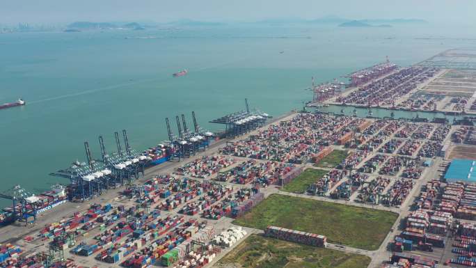 【最新4K航拍】广州南沙港集装箱码头