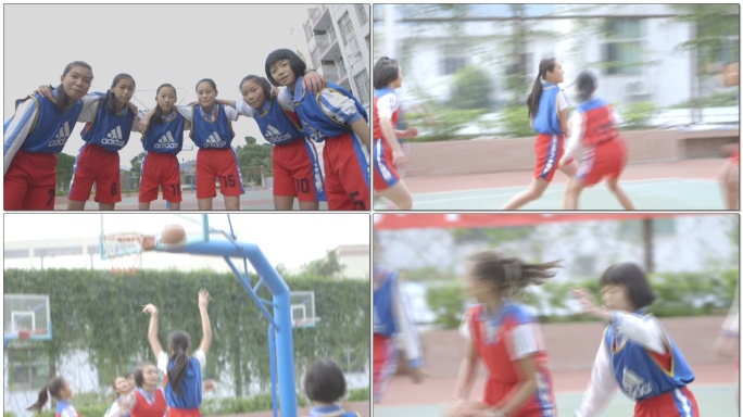 学校女生女孩女子篮球训练比赛