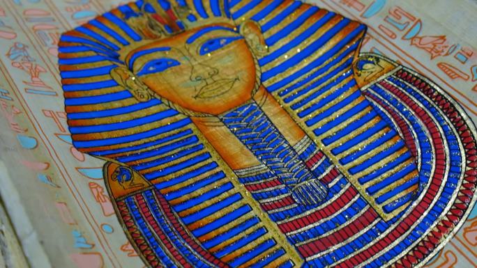 金色埃及壁画文字法老古埃及