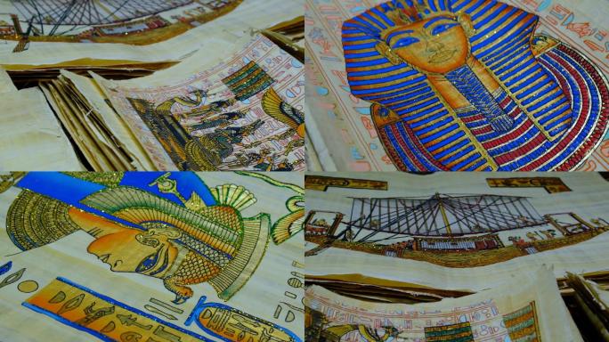 金色埃及壁画文字法老古埃及