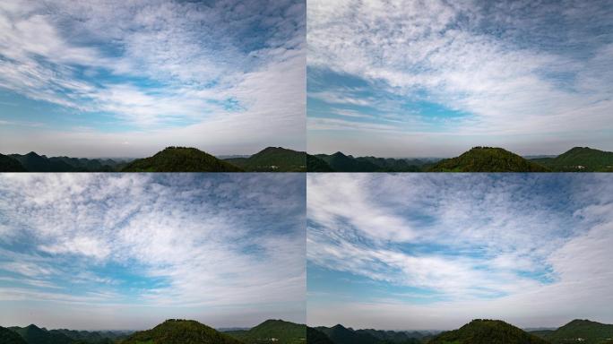原创实拍4k清晨高山俯瞰多云多雾缭绕流云
