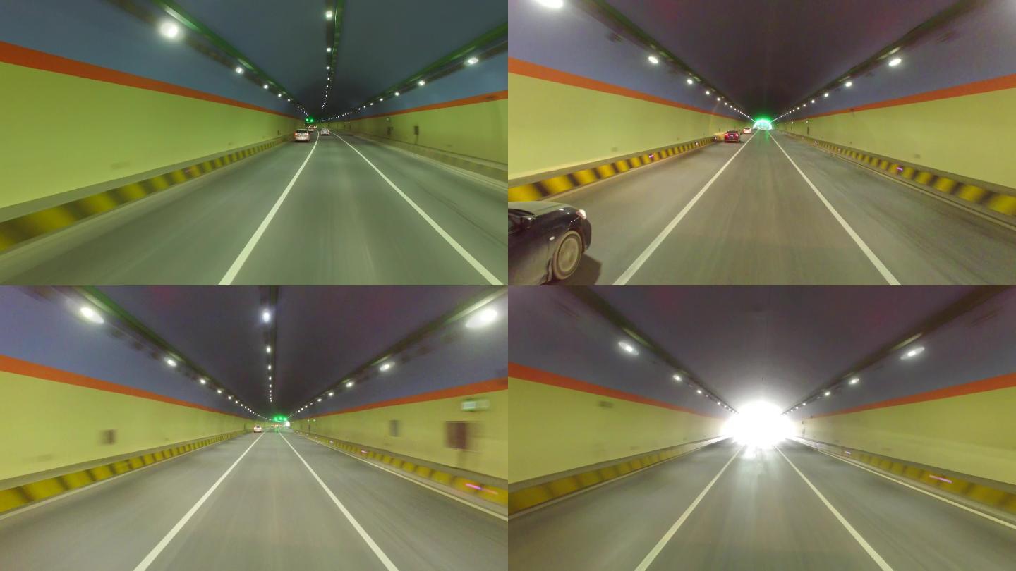 汽车从高速公路驶入隧道