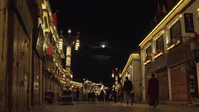 西藏拉萨夜景延时