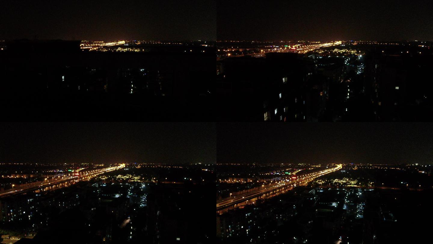 高架夜景航拍