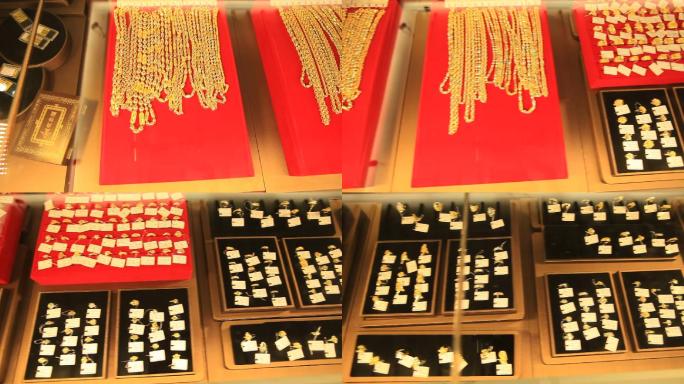 柜台黄金珠宝戒指项链首饰