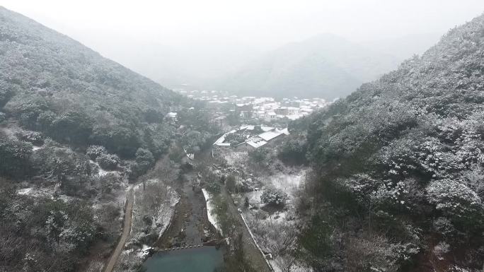 宁波九峰山雪景航拍