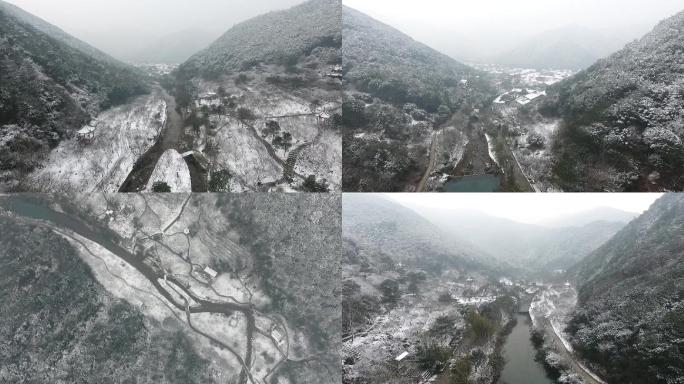 宁波九峰山雪景航拍