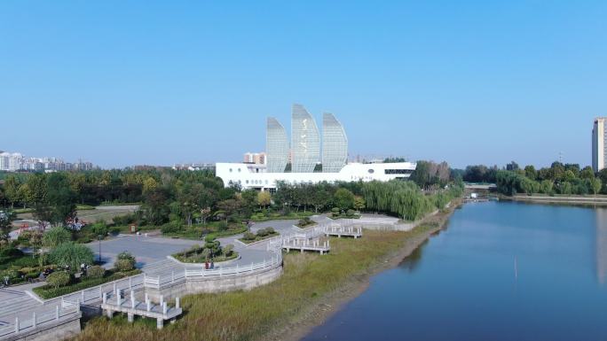 航拍湖景