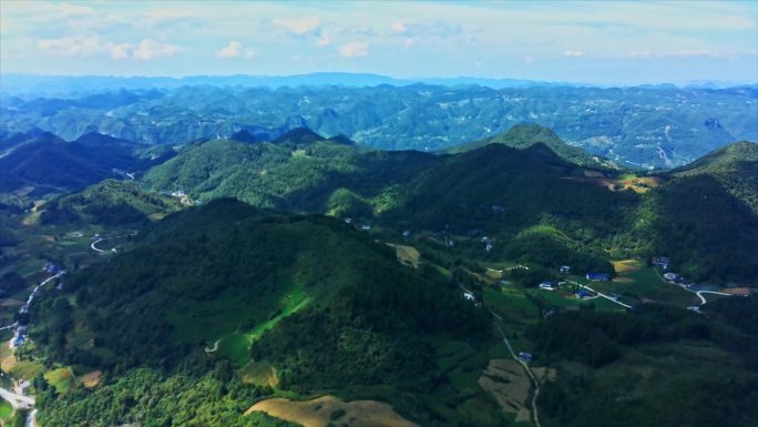 4k无人机航拍山川大地山村地脉森林