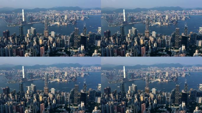 香港太平山维多利亚港航拍延时