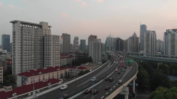 4K原素材-上海延安高架路
