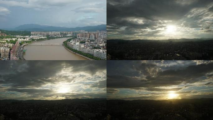 梅州江河、日落延时