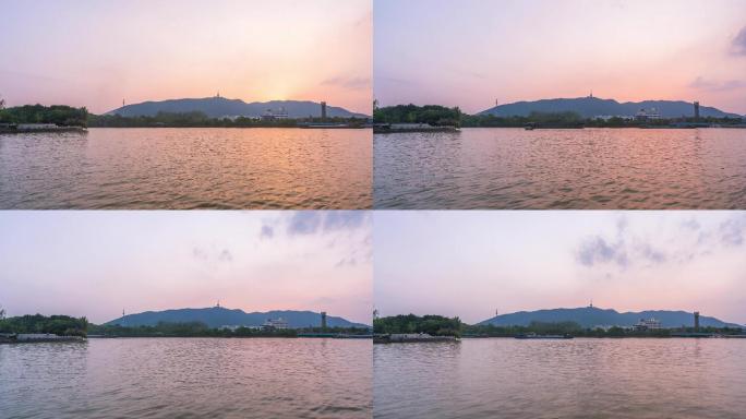 无锡运河公园惠山日落4K延时摄影