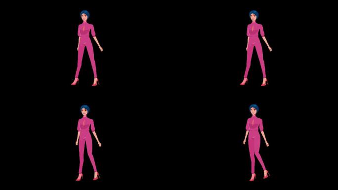 美女模特2走路带透明通道mov格式
