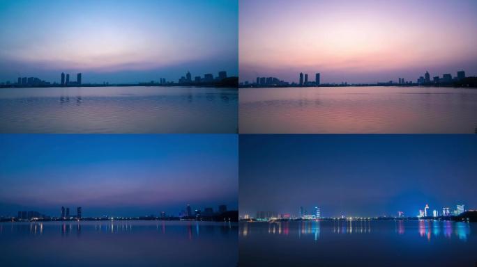 安庆大湖日转夜延时摄影